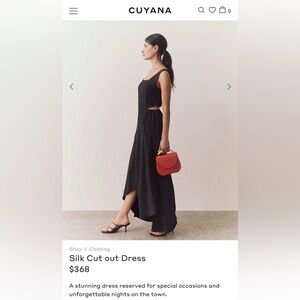 Cuyana Black Silk cut out Evening Dress